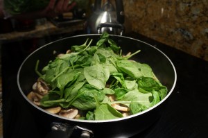 mushrooms and spinach 